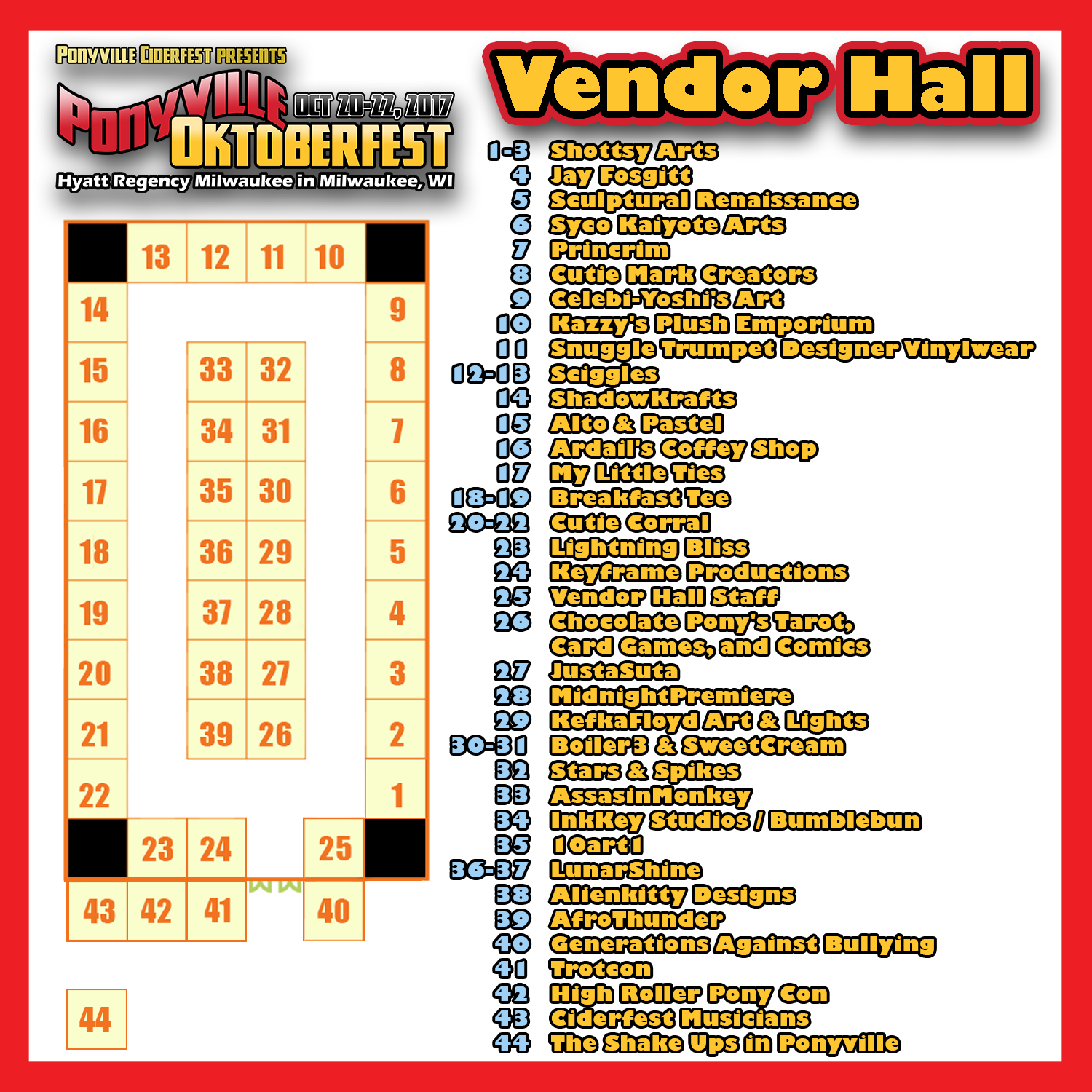 PVCF17 Vendor Hall Map
