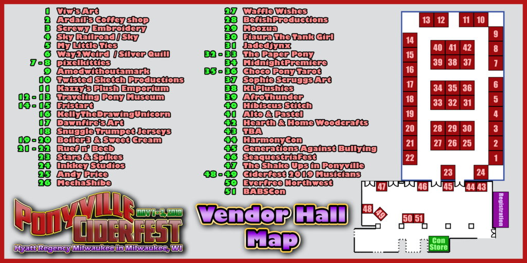 PVCF19 Vendor Hall Map