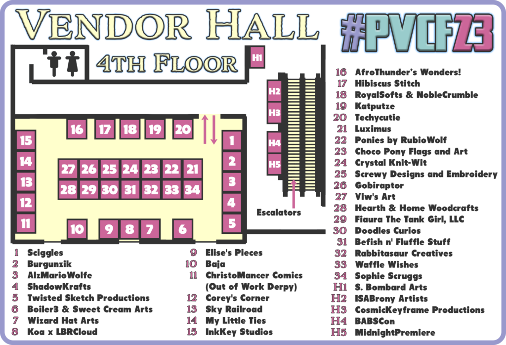 PVCF23 Vendor Hall Map